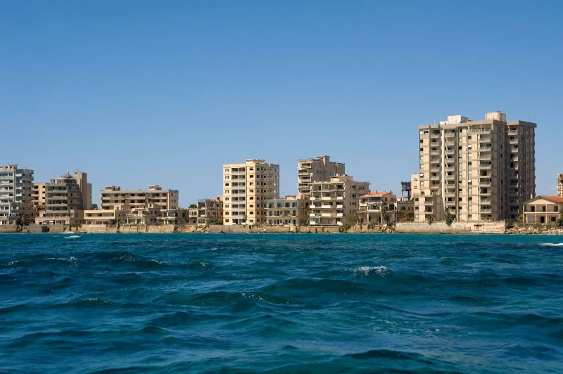 View of the deserted town Varosha in Famagusta Northern Cyprus