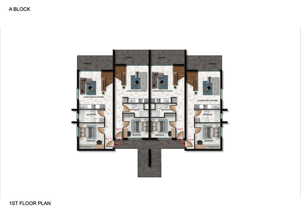 Ready 2-Bedroom Loft Apartment with Roof-terrace in Esentepe, North Cyprus | Aquamarine Nuance