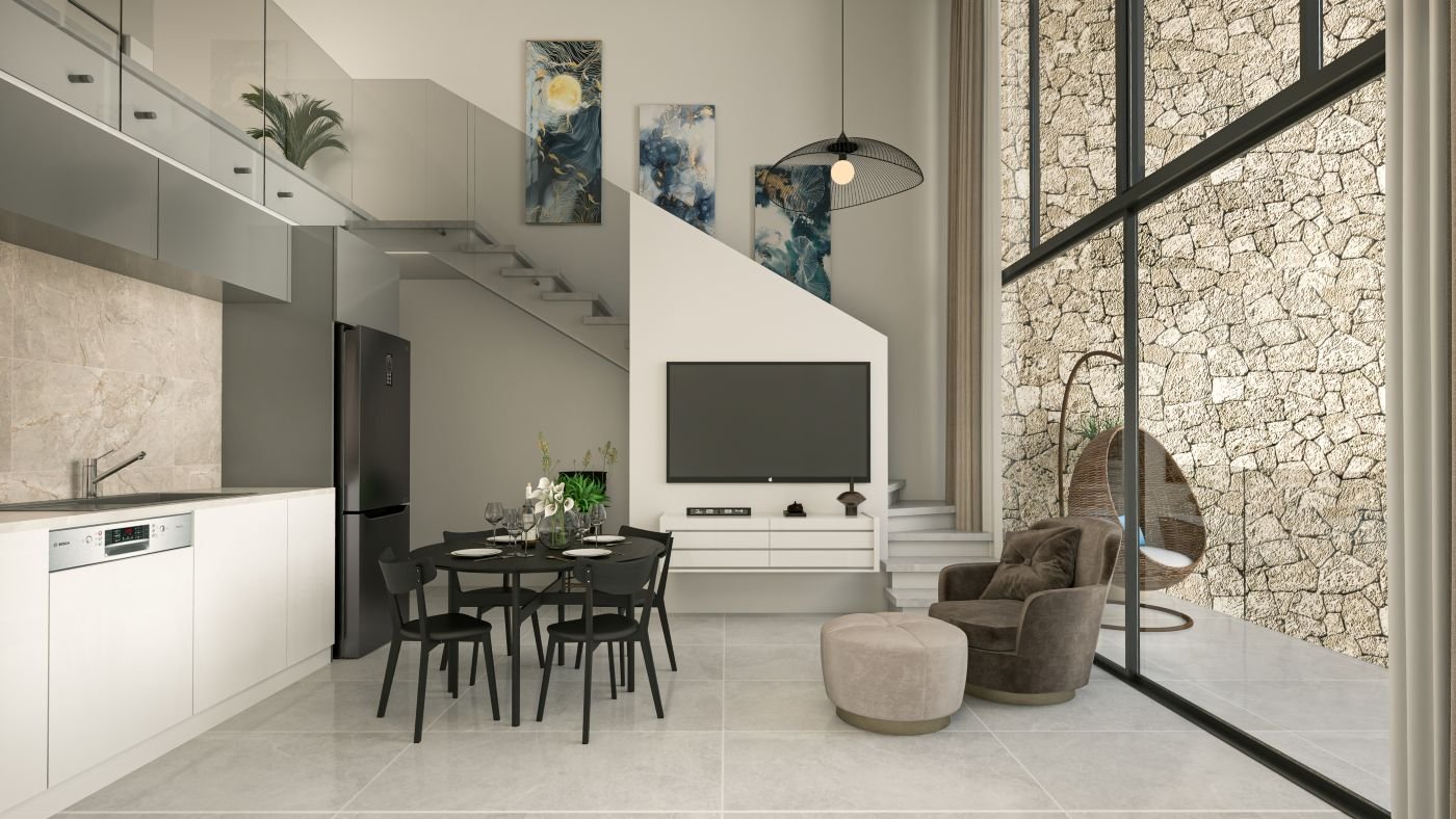 Ready 2-Bedroom Loft Apartment with Roof-terrace in Esentepe, North Cyprus | Aquamarine Nuance