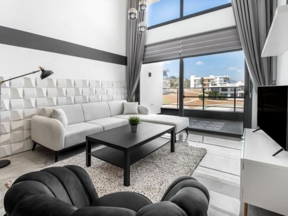 Ready 2-Bedroom Loft Apartment with Private Pool with Sea View in Esentepe, North Cyprus | Cliff