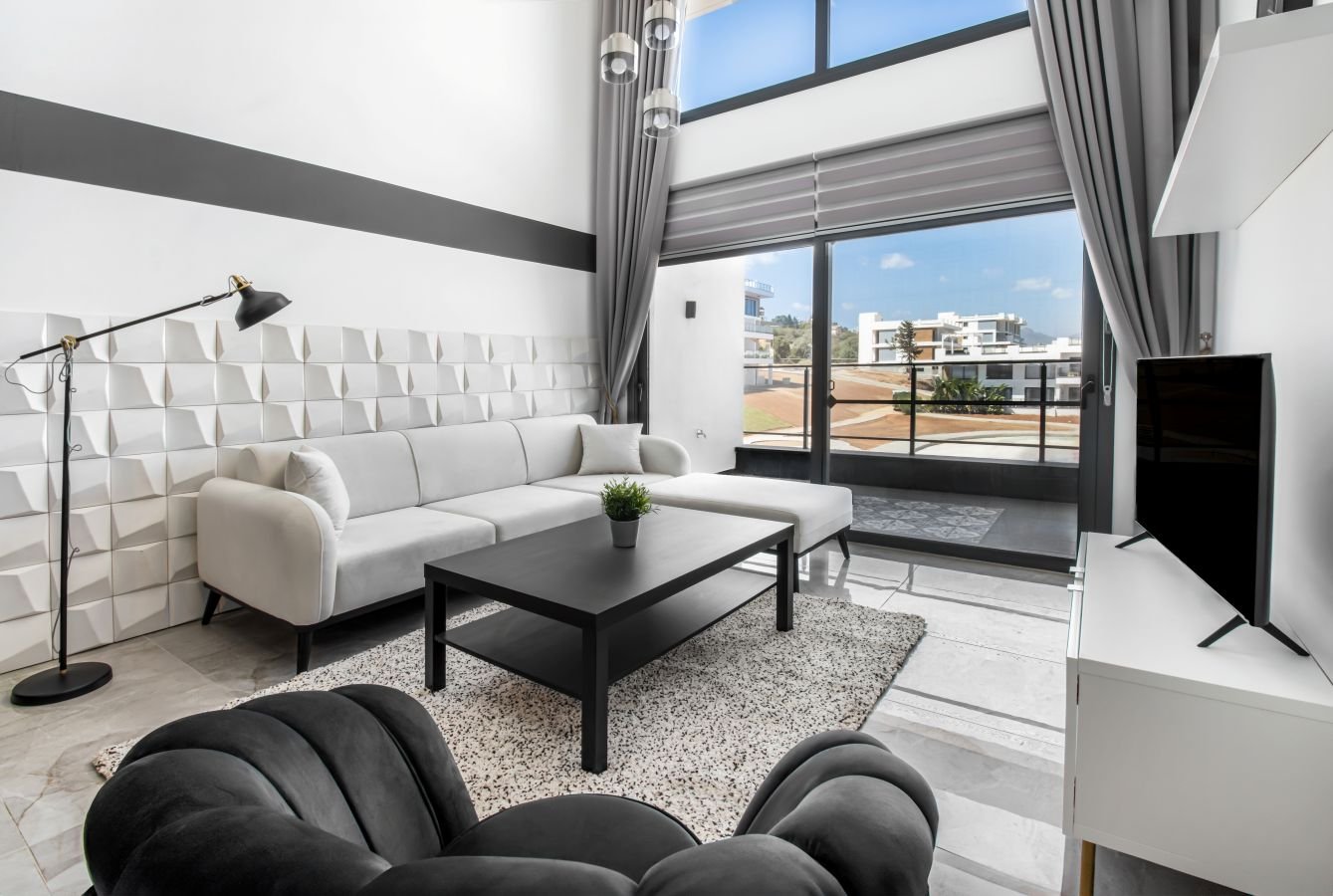 Ready 2-Bedroom Loft Apartment with Private Pool with Sea View in Esentepe, North Cyprus | Cliff