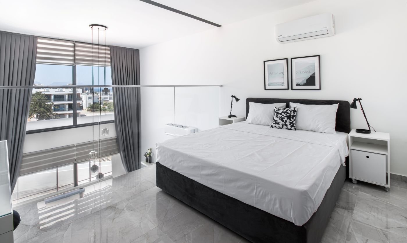 Ready 2-Bedroom Loft Apartment with Private Pool with Sea View in Esentepe, North Cyprus | Cliff