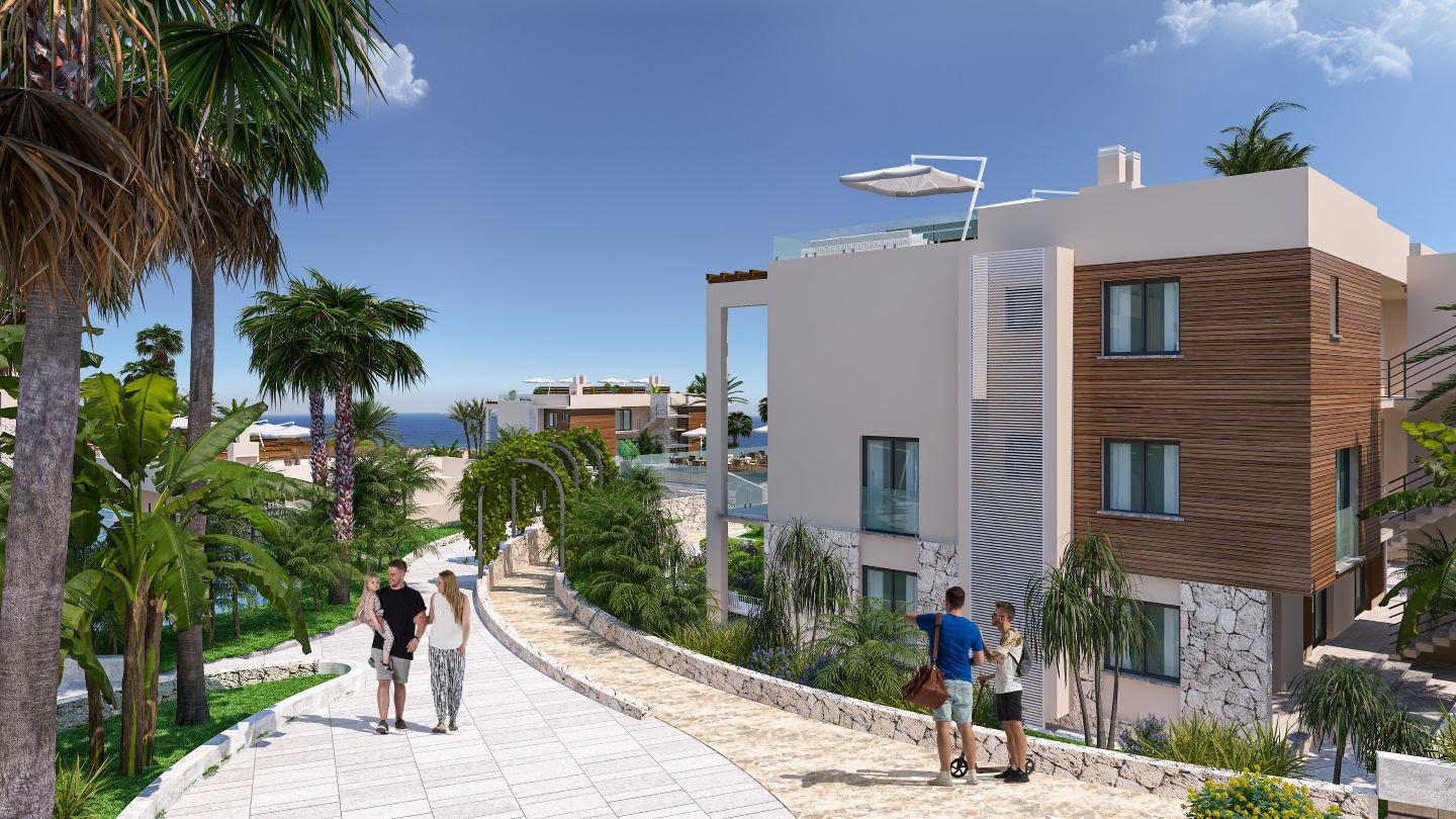 Off-Plan 1-Bedroom Apatment with the Garden in Esentepe, North Cyprus | Ultramarine Nuance