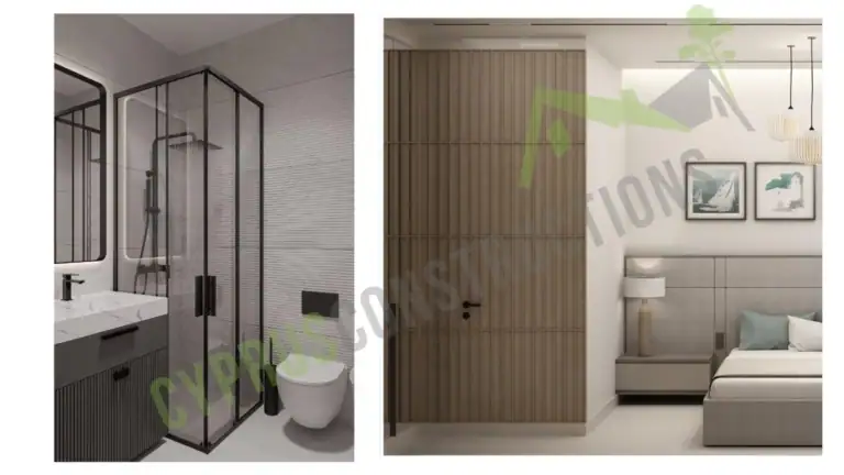 Contemporary bathroom featuring a glass shower, modern sink, and minimalist design.