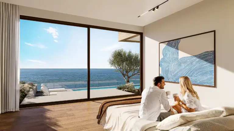 Modern apartment with stunning sea views overlooking the Mediterranean coast in North Cyprus.