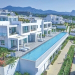 Luxury apartments with a shared pool in North Cyprus development.